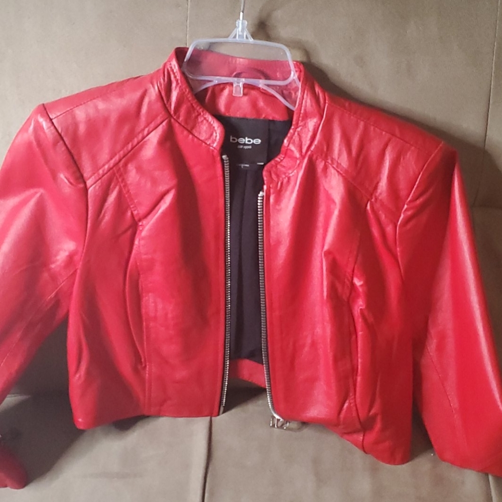 Red leather Bebe jacket